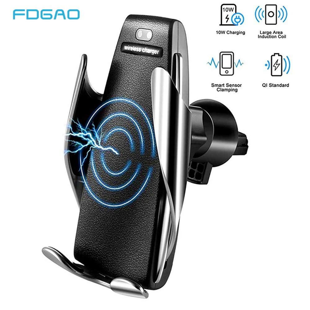 Automatic Clamping Wireless Car Charger Mount For iPhone Samsung Air Vent Phone Holder 360 Degree Rotation Fast Charging Bracket