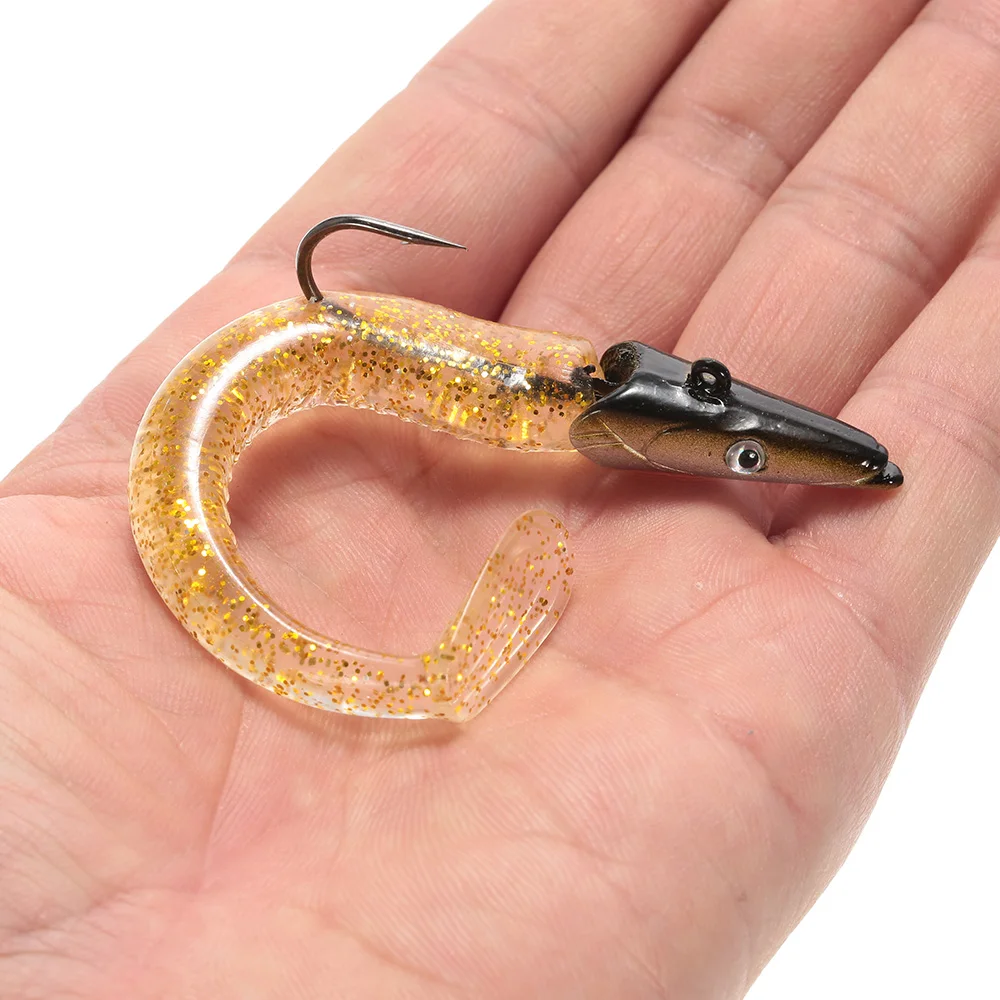 1 Pcs fishing soft bait jig fish head sinking fishing lure 11cm 22g