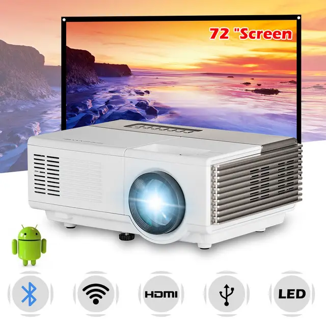Best Offers Mini Bluetooth Android WiFi LED Projector Home Theater Beamer HD Video Movie Game Projection with 72 inch Projection Screen Best Offers Mini Bluetooth Android WiFi LED Projector Home Theater Beamer HD Video Movie Game Projection with 72 inch Projection Screen