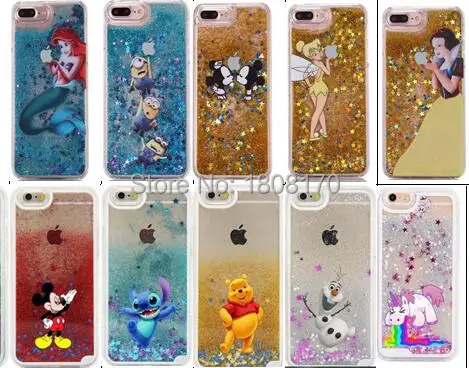 Жесткий чехол Magic Quicksand Liquid с рисунком из мультфильма для Iphone 7 I7 6 6S Plus I6 5 5S SE