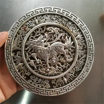 

Collection of metal bronzes ornaments copper and silver dragon and Phoenix and Kowloon Unicorn family decoration