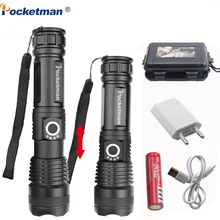 7000 lumens Lamp xhp50.2 most powerful flashlight usb Zoom linterna led torch xhp50 18650 or 26650 Rechargeable battery hunting