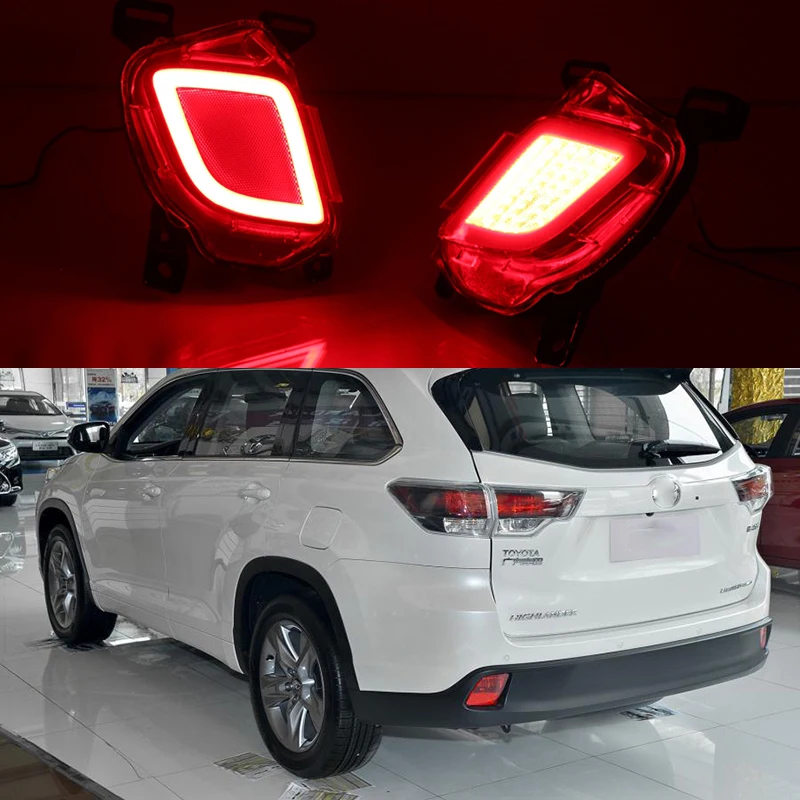 2 шт. светодиодный для Toyota Highlander Kluger XU50 2014 2015 2016 2017 2018 задние противотуманные фары