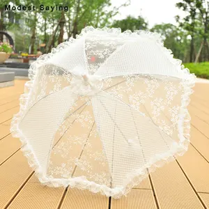 New Arrival Ivory Long Lace Cover Bridal Showers 2018 Fashion Parasol Wedding Umbrellas Accessories Decorations ombrelle mariage New Arrival Ivory Long Lace Cover Bridal Showers 2018 Fashion Parasol Wedding Umbrellas Accessories Decorations ombrelle mariage
