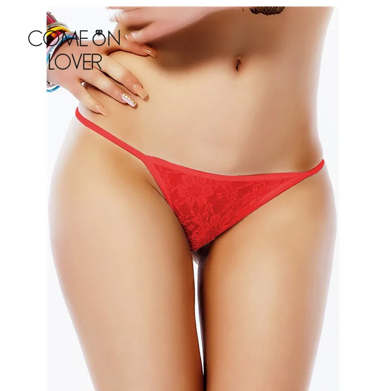 

PI50181 Sheer Black Lace Plus Size Panties Mini Thong G String Women Cotton Underwear Women Unique Style Panty Sexy De Mujer