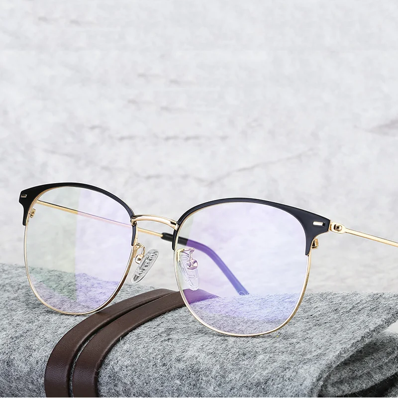 Zilead металлические круглые полуоправы для женщин и мужчин, прозрачные оптические очки, простые очки, очки для мальчиков и девочек, очки унисекс