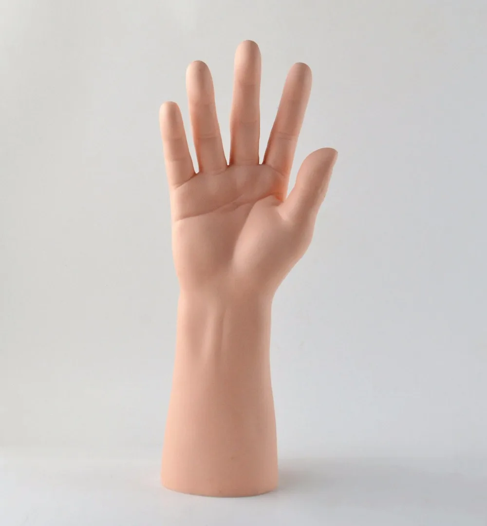 

New 1Pc Men Mannequin Hand Wrist Ring Watch Display Base Male Gloves Model Skin Painting 14inch