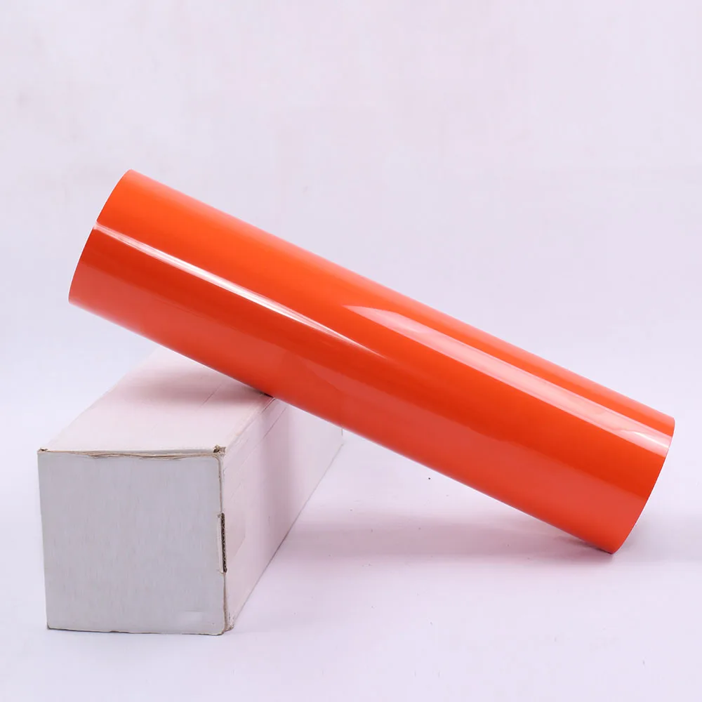 

0.5x25m Orange Iron on Heat Transfer Vinyl pvc Heat Press Film Roll 20''x82ft High Quality