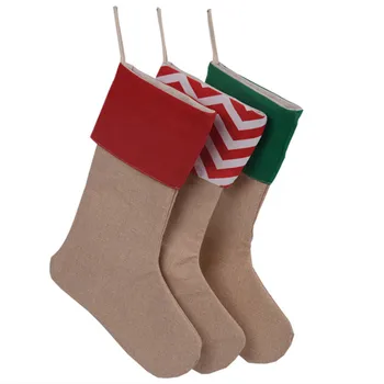 

Christmas stockings 30*45cm Christmas gift bag 12pcs/dozen stocking draw string bag tree decoration socks canvas Santa stocking