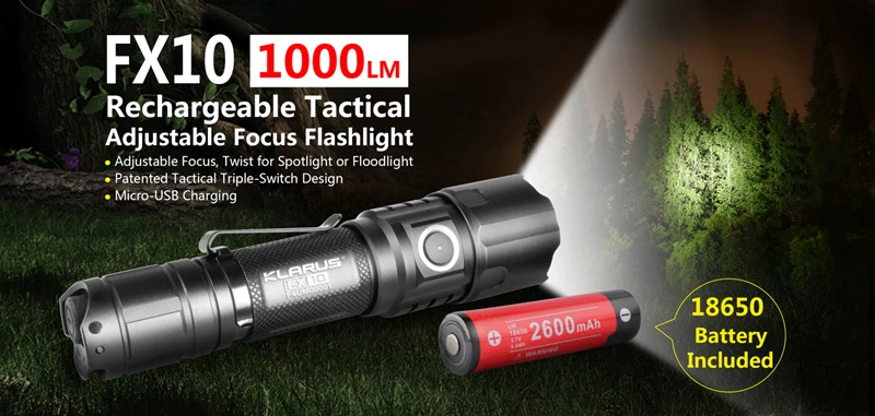 KLARUS FX10 1000 Lumens Adjustable Focus Flashlight (8)