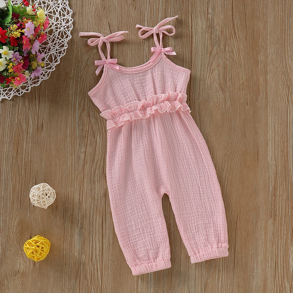 Kids Baby Girls Overalls Sleeveless Backless Romper Toddler Girl Jumpsuit Wide Leg Pants Trousers Girls Summer Clothes 0-24M carters baby bodysuits	
