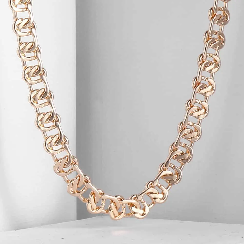 

8mm Womens Mens Necklace Cut Snail Chain 585 Rose Gold Filled Necklace Fashion Jewelry 20inch 24inch CN06