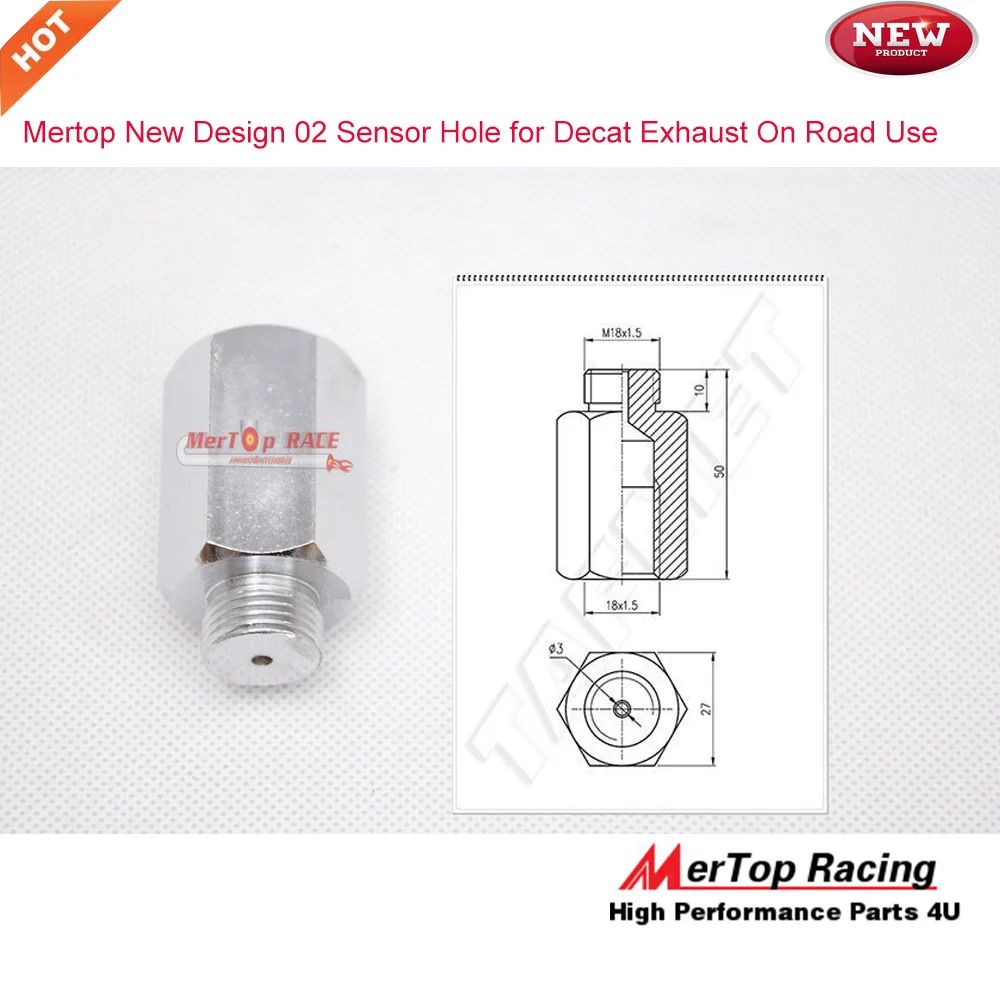 MERTOP O2, автомобильный кислородный датчик, расширитель, прокладка M18 x 1,5 для катализатора, разбитого, разбитого и т. д., выключите светильник