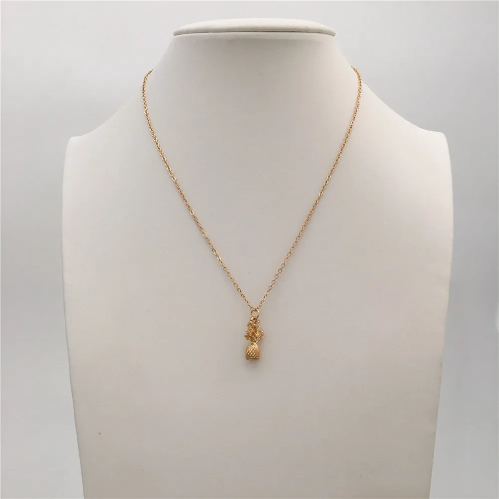 

CUTE GOLD COLOR PLATING SMALL PINEAPPLE PENDANT NECKLACE FOR WOMEN GIRL