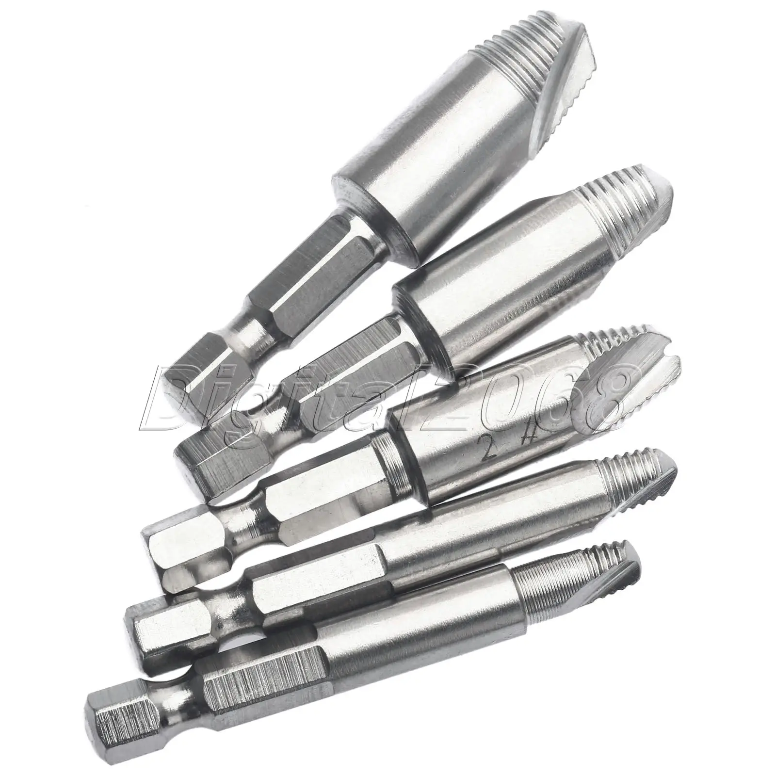 5pcs HSS Screw Extractor Drill Bits Guide Set Broken Damaged Bolt