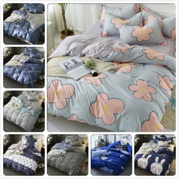 

Floral Pattern 3/4 pcs Bedding Set Kids Child Soft Cotton Bed Linens Single Twin Queen King Full Double Size Duvet Cover 180x220