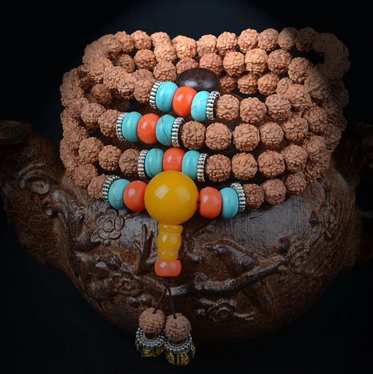 para as mulheres yoga mala rudraksha contas colar de jóias homens casuais
