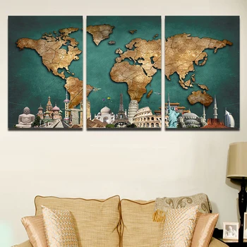 

Imprime Modulaire Photo Toile Peinture Pour Chambre Salon 3 Pieces Carte Accueil Wall Art Decor