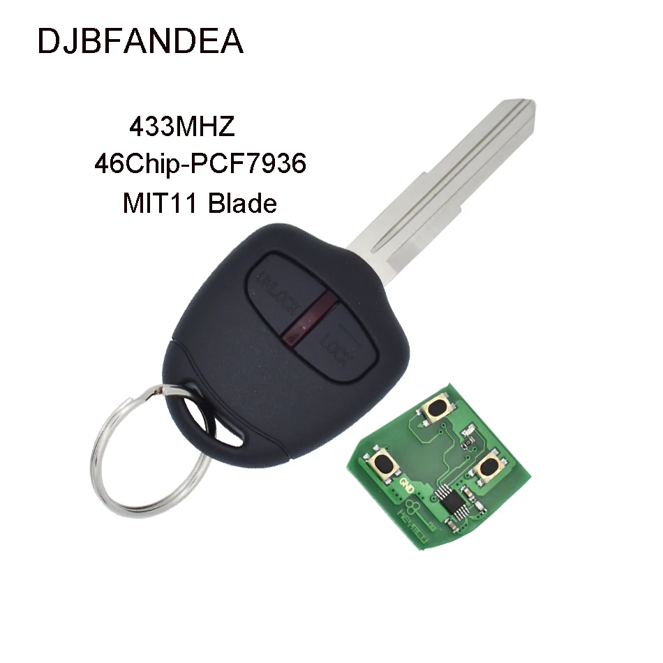 

DJBFANDEA 2/3Buttons 433MHz ID46 Chip Car Remote Key fob For Mitsubishi L200 Shogun Pajero Triton withPCF7936 MIT11 Blade