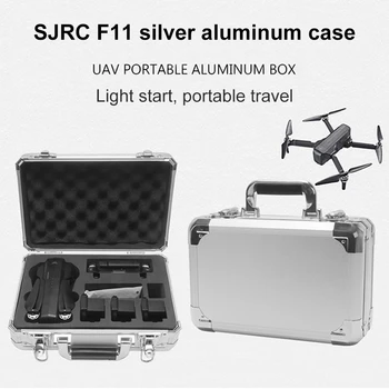 

Adapted to SJRC version UAV special suitcase remote control accessories storage security silver aluminum case