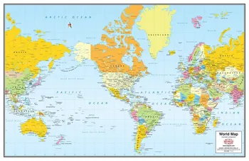 

High quality 100% RZ-DT-241 Vintage wallpaper "World map shows" oil painting on canvas for cafe bar wall sticker poster pictures