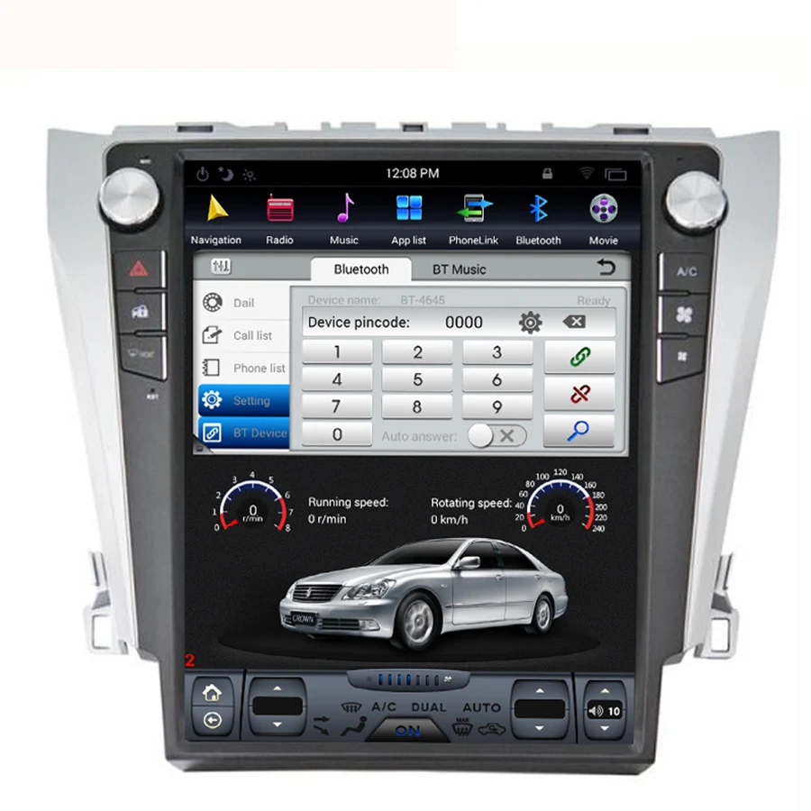 Asvegen дюймов 10,4 дюймов вертикальный экран Android 7,1 4 ядра Автомобильный мультимедийный DVD плеер стерео радио для Toyota Camry 2012-2016