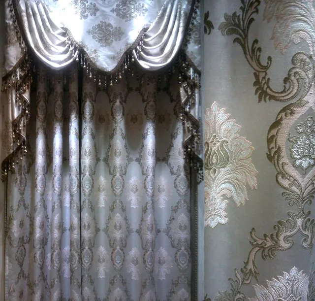 Curtains home application embroidery lace curtain luxury blinds
