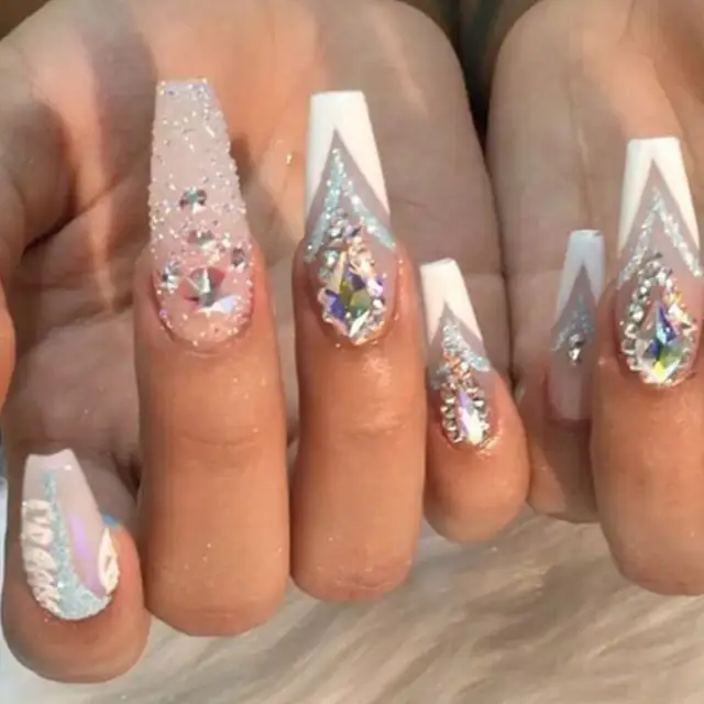 1box 3d Mixed Sizes Colorful Flat Nail Art Rhinestones Fingernail