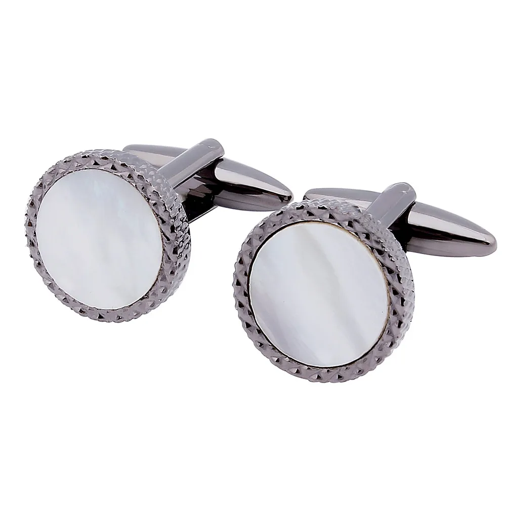 HAWSON Luxury Mother Pearl Cuff links 6 Colors Stone Cufflinks for Mens
