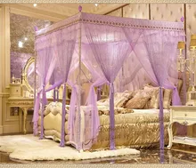 2016 D’été chambre Moustiquaire Européenne palais princesse carré style lit écran 9-door interne et externe design bateau libre