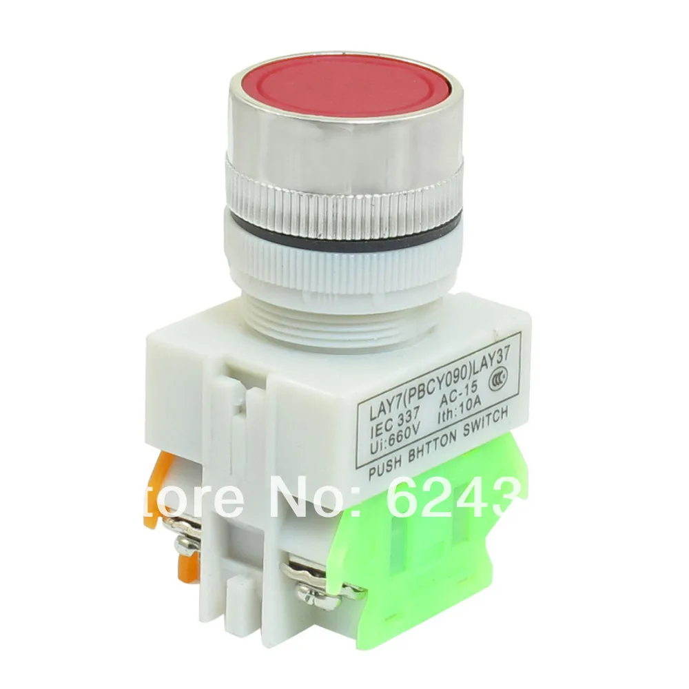 AC 660V 10A DPST 4 Винтовые клеммы Красный знак сигнала Мгновенный без блокировки