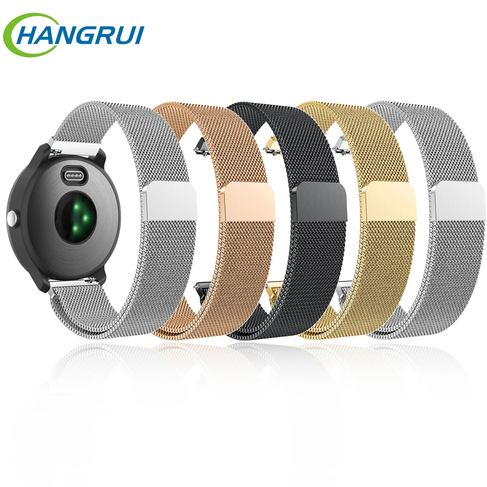 

Hangrui Milanese Loop Magnetic Metal Strap For Amazfit Bip 20mm Stainless Steel Watch Band For Garmin Vivoactive3 Smart Watch