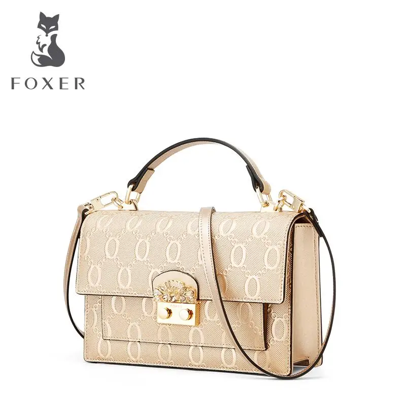 

FOXER brand bag Handbag 2018 new Korean version of cowhide embossed crossbody bag Fashion handbag shoulder bag
