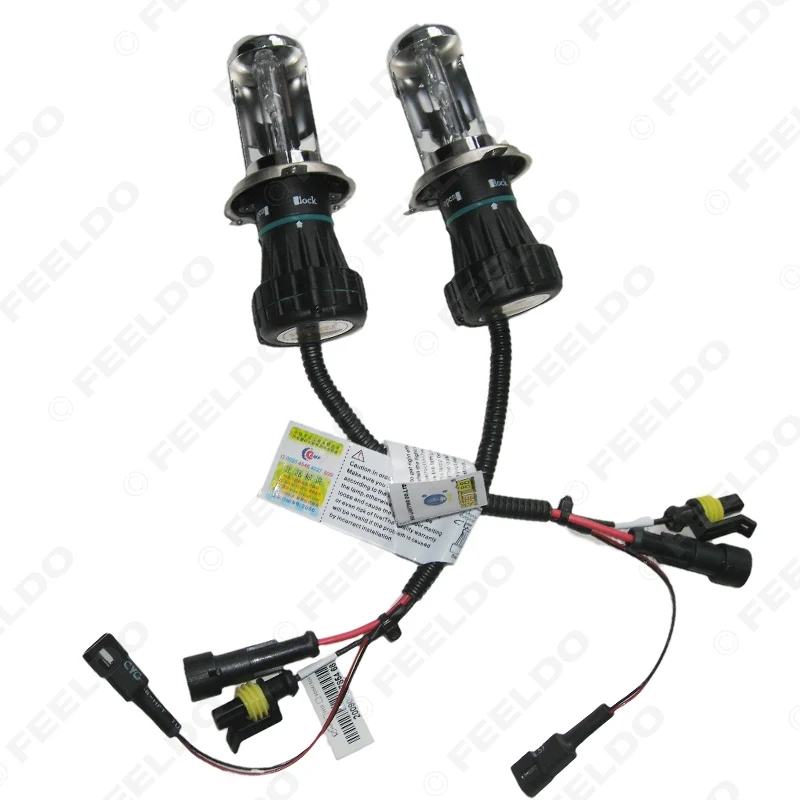 FEELDO 4 пары 35 Вт HID Биксеноновые H4/9003 дальний/ближний свет Сменные лампы 4300K 6000K 8000K