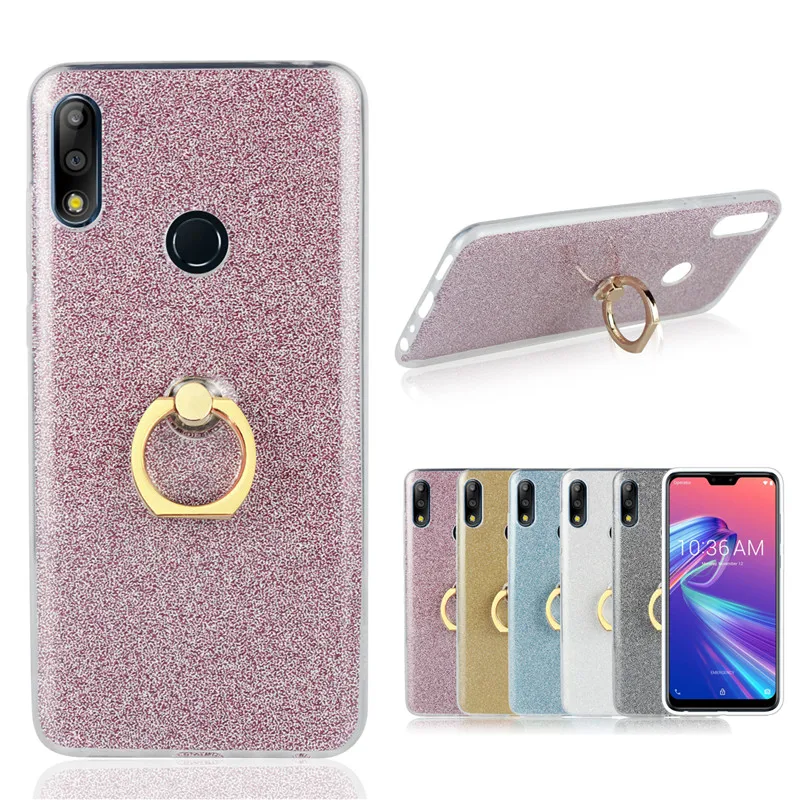 

Glitter Bling Soft TPU Silicone Case For Asus Zenfone Max Pro M2 ZB631KL Case Stand Holder Cover For Zenfone Max ZB633KL Cover