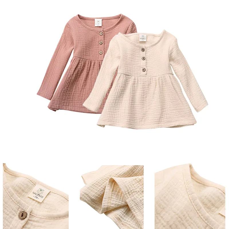 WEIXINBUY/милая детская одежда; хлопковая рубашка для девочек; топы принцессы на лето, весну, осень; Сарафан