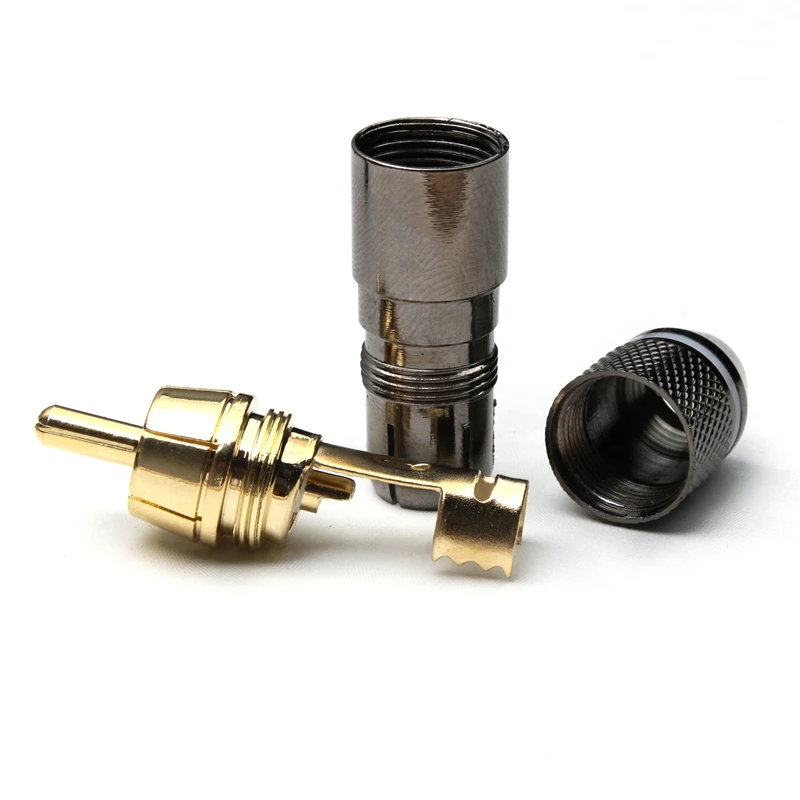 12 шт. позолоченные медные самоблокирующиеся Аудиоразъемы Lotus|connectors gold|connector