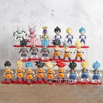 

Dragon Ball Z Super Saiyan God Blue Rose Son Goku Ultra Instinct Gohan Vegeta Vegetto Freeza Torankusu PVC Figures Toy 21pcs/set
