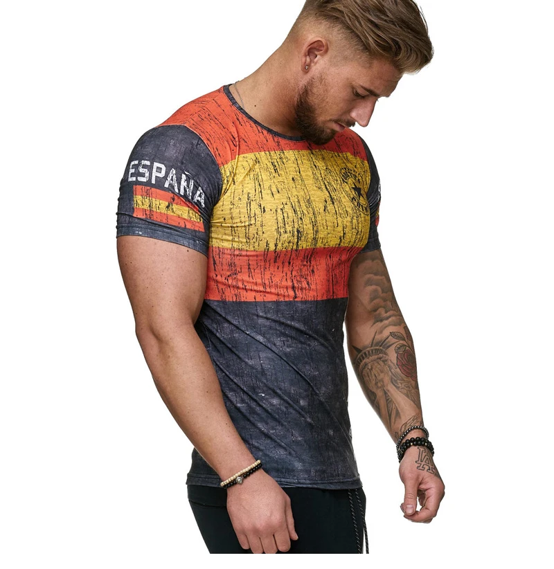 3D printed Russian T-shirt men summer short-sleeved German men shirt patriotic male cotton T shirt men Boutique clothing tee