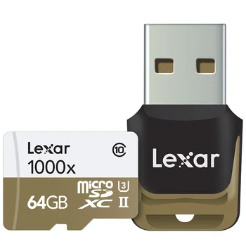 

Lexar micro sd card 64gb SDXC 150MB/S memory card UHS-II U3 class10 TF flash free micro sd card reader for Gopro Sports camera