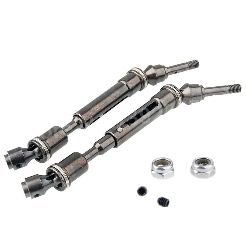 

2 Pieces RC Car Upgrade Part Aluminum Alloy Front Rear Universal Drive Shaft CVD For 1/10 Scale Models Traxxas Slash 4x4 Truck