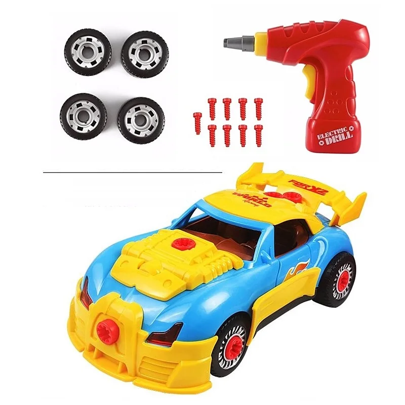 Разборная игрушка гоночный автомобиль комплект модель игрушки дрель шурупы DIY сборка автомобиля игрушка для детей строительство