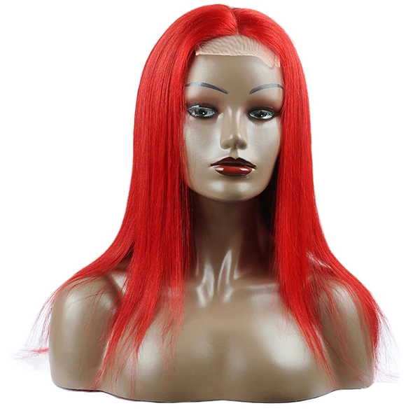 Pinsahir красные парики из натуральных волос на шнурках 4*4 прямые парики из натуральных волос 99J бургундские бразильские парики из натуральных волос - Цвет волос: Red