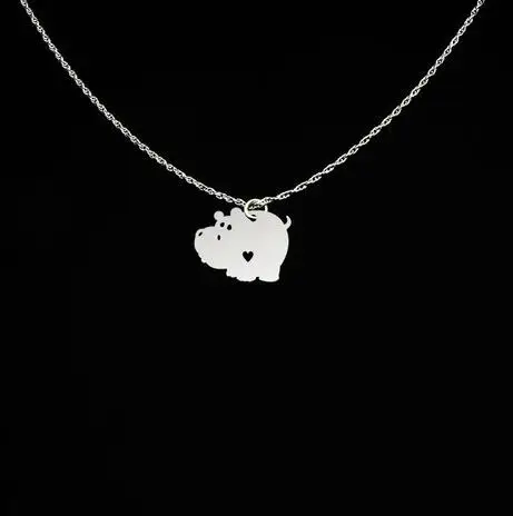 

Lovely Hippo Charm Copper Hippo Jewelry Personalized Name Or Letters Necklace Best Gift For Friend YP4097