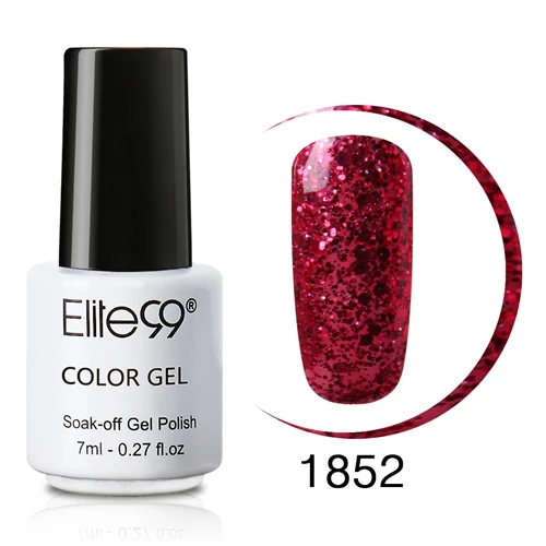 Elite99 7 мл великолепный цвет лак для ногтей верхнее покрытие основа под лак искусство УФ светодиодный УФ гель лак Устойчивый лак для ногтей гель лак - Цвет: R-1852 Glitter Red