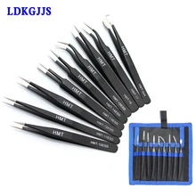 9 шт./лот антистатические ESD пинцет точность Pinzas нержавеющая сталь пинцет Электроника телефон Ремонт Инструменты