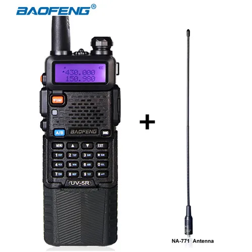 Baofeng UV-5R 3800mAh CB радио Двухдиапазонная портативная рация Макс 5 Вт радиопередатчик Ham Радио uv5r двухсторонний Raido hf трансивер - Цвет: with antenna