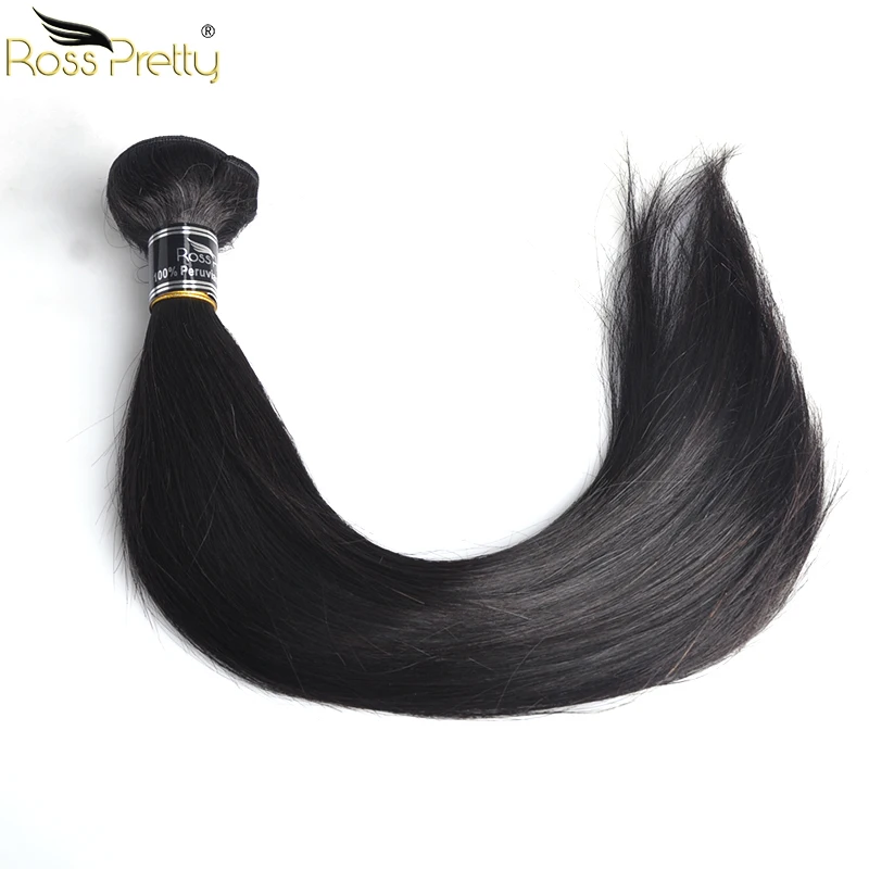 Перуанские волосы пряди 8 дюймов до 38 дюймов длинный размер Природный Цвет черный Рэми прямые человеческие волосы 1/3/4 шт. Ross Pretty
