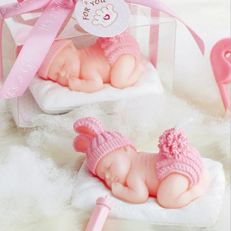 1pcs Sleep Baby Candle Cake Topper Blue/pink Shower Decorations Hundred Days Party Decoration Supplies-S | Дом и сад