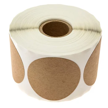 

1Inch Kraft Stickers / 500 Labels Per Roll/Permanent Adhesive